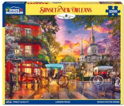 WHITE MOUNTAIN CASSE-TÊTE 1000 PIÈCES (LARGES PIÈCES) - COUCHER DE SOLEIL À LA NOUVELLE-ORLÉANS (SUNSET IN NEW ORLEANS) #1782PZ